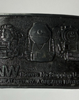 LOT OF 3 VINTAGE METAL NORFOLK AND WESTERN RAILWAY BELT BUCKLES N&W RAILROAD