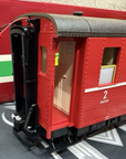 LGB G 3063 RED RHB PASSENGER CAR lighted VG/BOX G Scale