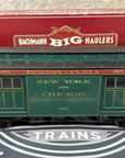 Bachmann G 97490 PRR Liberty Bell Green, 4-DOOR BAGGAGE, Lights, Metal Whls. LN