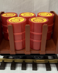 LGB Lehmann 4045 Short Flat Car with 5 Shell Oil Drum Barrel Load G Scale