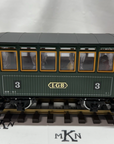 LGB 3040 G Scale LGB 3rd Class Green Coach Car #3 Metal Wheels LN/Box