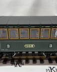 LGB 3040 G Scale LGB 3rd Class Green Coach Car #3 Metal Wheels LN/Box