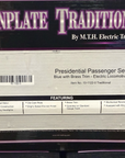 MTH 10-1122-0 Tinplate Traditions BLUE with BRASS Presidential Passenger Set