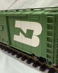 Aristo-Craft Art- 46063 Burlington Northern Steel Boxcar Green #189355 G Scale