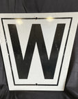 Railroad Train Aluminum Whistle W Train Sign Vintage 16” X 14”