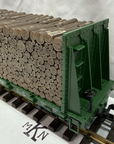 LGB 4078 SOUTHERN PACIFIC BULKHEAD FLATCAR WITH WOOD LOAD LN/BOX G Scale