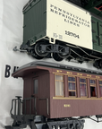 LGB 72120 G Scale Pennsylvanian RR Forney Set: Steam Loco & 2 Cars LN Complete