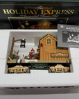 New Birght 380-4 Holiday Express Animated Train Set Log Mill Wood Car New G