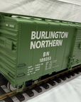 Aristo-Craft Art- 46063 Burlington Northern Steel Boxcar Green #189355 G Scale