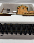 New Birght 380-4 Holiday Express Animated Train Set Log Mill Wood Car New G