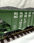 USA Trains R14018 G Burlington Northern 70-Ton 3-Bay Coal Hopper w/Coal #526414