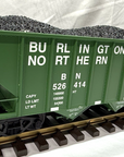 USA Trains R14018 G Burlington Northern 70-Ton 3-Bay Coal Hopper w/Coal #526414