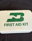 Vintage Burlington Northern Railroad First Aid Kit Green Metal Empty