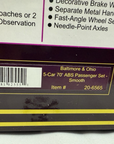 MTH 20-6565 Baltimore & Ohio ABS 5 Car Smooth Passenger Set Brand New O Gauge