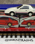 USA TRAINS 701 PENNSYLVANIA FLAT CAR W/ TWO CARS NEW In BOX. MINT.