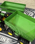 Ertl John Deere Green Metal Tractor Toy Chart 5732 Tool 61-1351 & Plastic Wagons