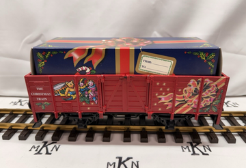 LGB 4021CT Christmas Train Low Side Wood Gondola Wagon with Gift Box G Scale
