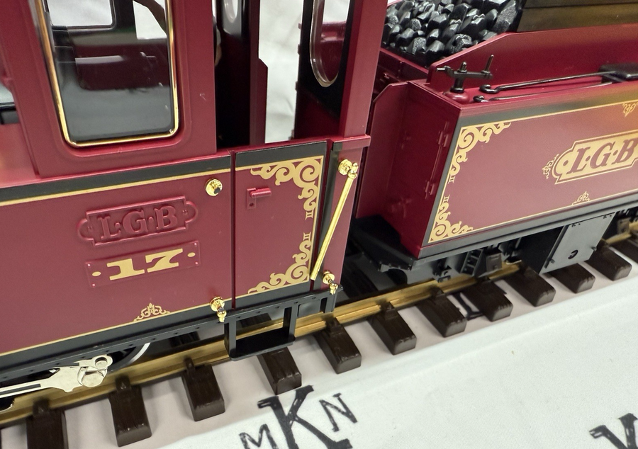 LGB 2217D Steam Locomotive and Powered Tender Red G Scale Rare Item