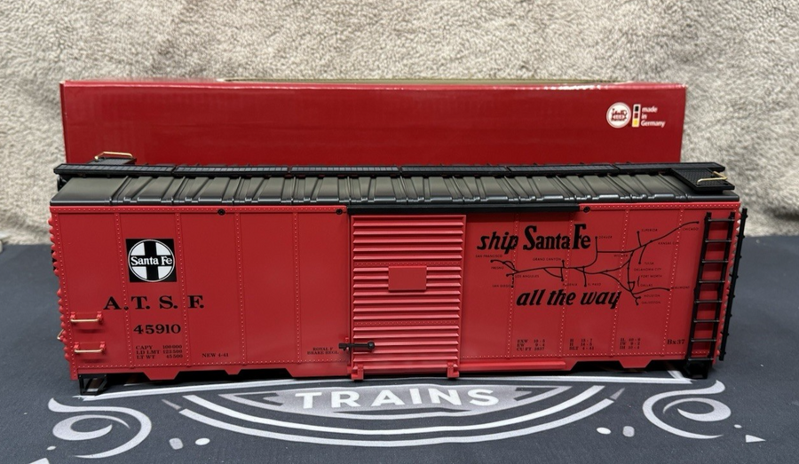 LGB 45910 Santa Fe The Grand Canyon Line Box Car G Scale Kadee No Trucks EX/box