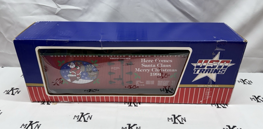 USA Trains R13012 Here Comes Santa Claus Merry Christmas Reefer G Scale New