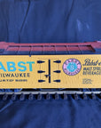 LGB 4074 G Scale Pabst Milwaukee Reefer Used with EZROLL Metal Wheels
