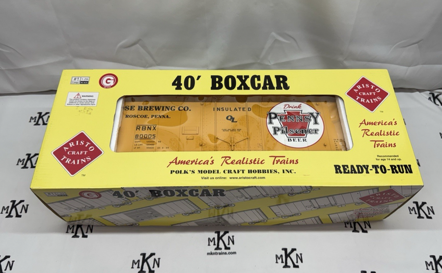 Aristo Craft Art 45211 PENNSY PILSNER Plug Door Box Car METAL WHEELS LN/BOX