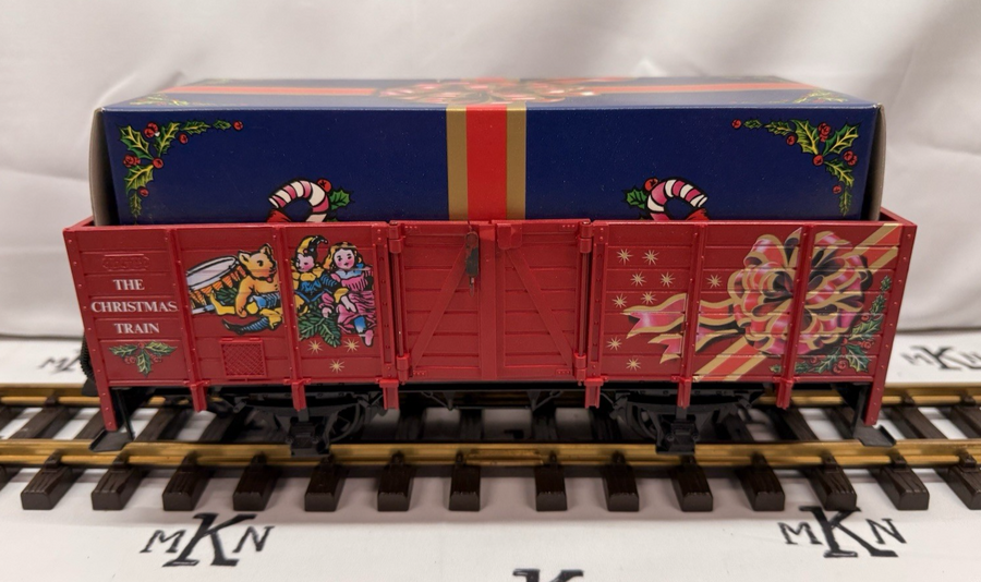 LGB 4021CT Christmas Train Low Side Wood Gondola Wagon with Gift Box G Scale