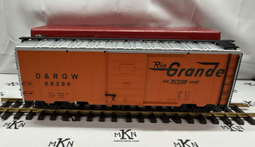 LGB 40918 RIO GRANDE “the Action Road” Box Car in Orange Metal Wheels G Scale LN