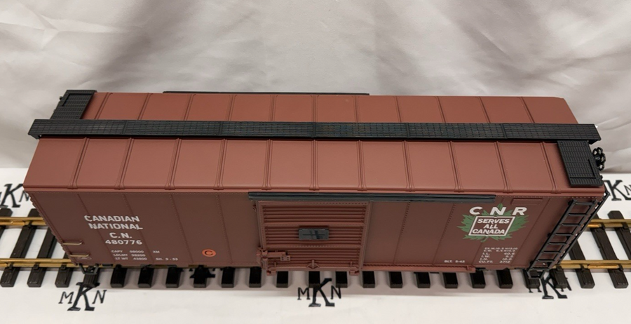 Aristo-Craft ART 46057 G Scale Canadian National Maple Leaf Boxcar metal wheels