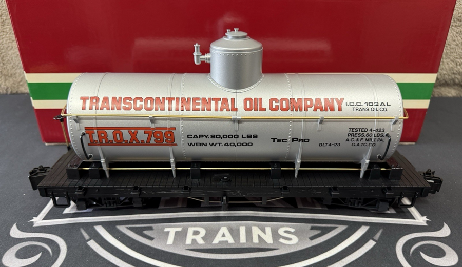 LGB 4080 -Y01 Transcontinental Oil Company Tank Train Car G Scale Metal Wheels