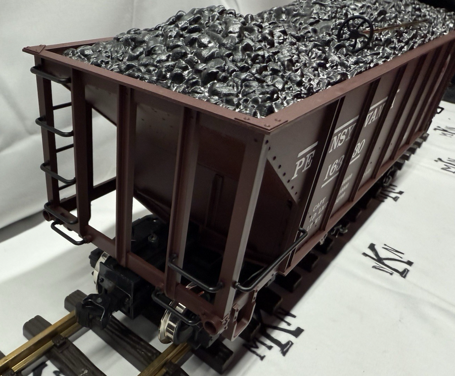 LGB 44763 Pennsylvania PRR 2 Bay Coal Hopper G Scale #163830 Metal Wheels