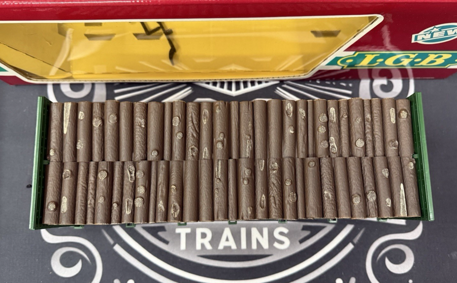 LGB 4078 SOUTHERN PACIFIC BULKHEAD FLATCAR WITH WOOD LOAD LN/BOX G Scale