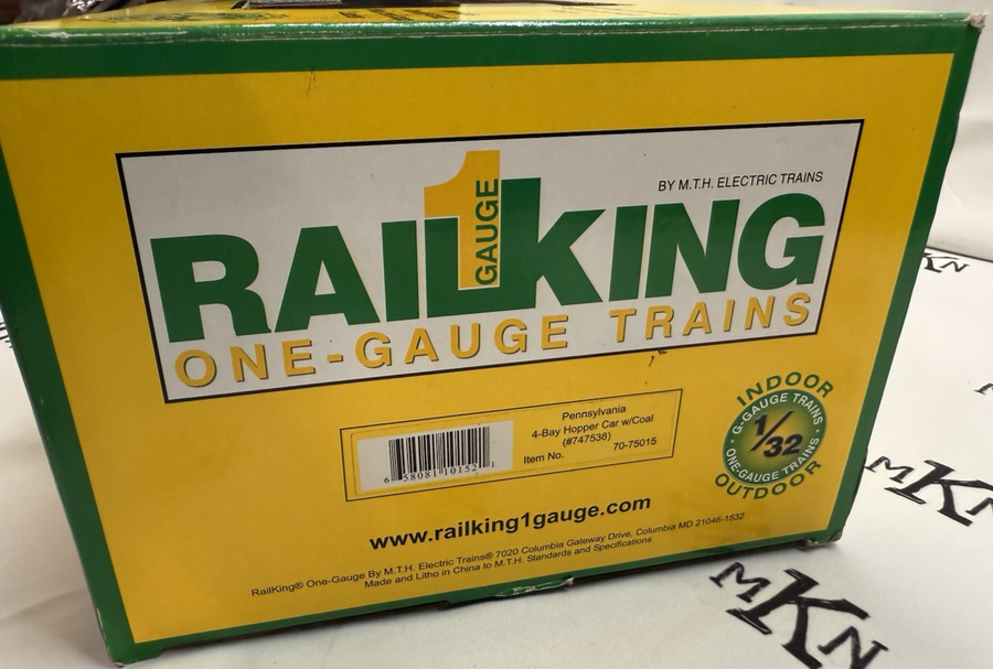 RAILKING One Gauge 70-75015 PRR Pennsylvania Hopper Coal Load #747538 G MINT