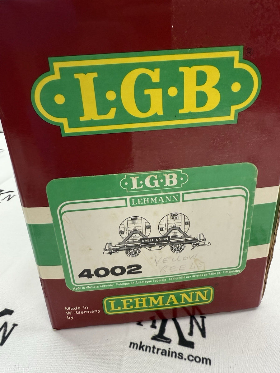 LGB 4002 REEL CAR W/ YELLOW Cable Reels G Scale New