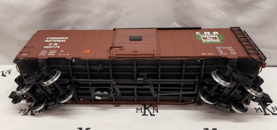 Aristo-Craft ART 46057 G Scale Canadian National Maple Leaf Boxcar metal wheels