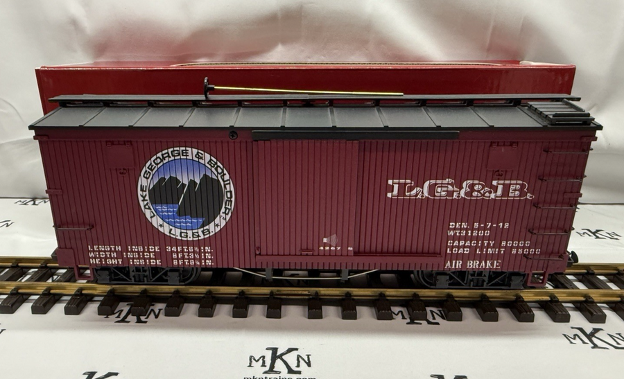 LGB 4267 S Lake George & Boulder Box Car w Sound LN/box