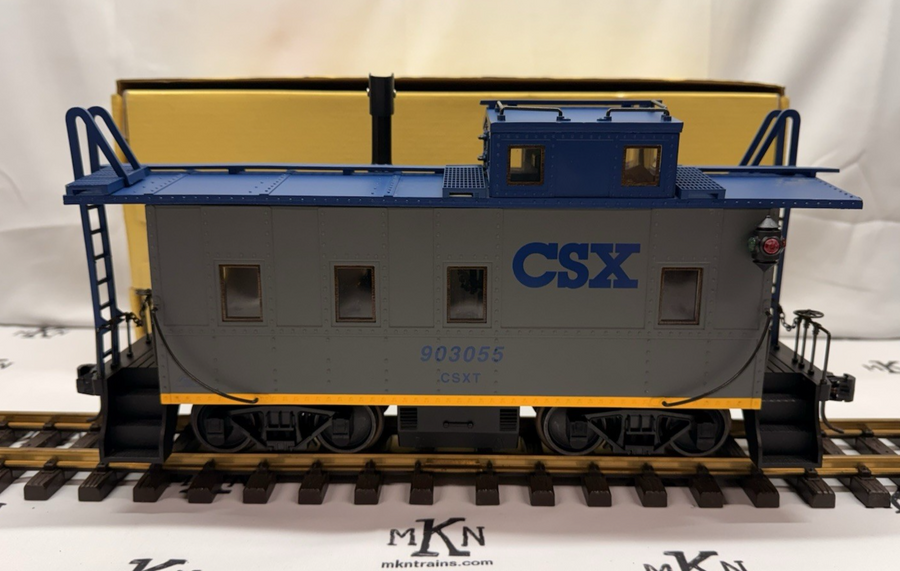 Aristo Craft - Art 42129 CSX Steel Long Caboose Metal Wheels Kadee EX/Box