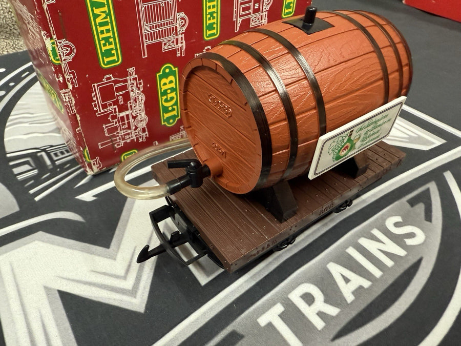 LGB 4047 G-Scale Wine Beer Barrel in Original Box NEW old stock G Scale Flat Car