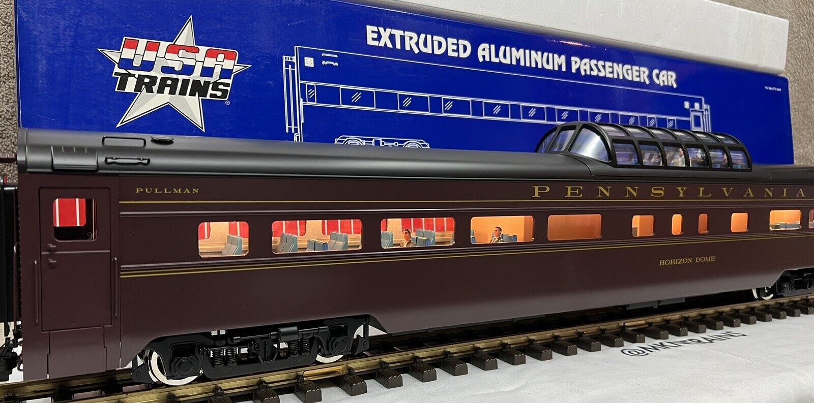 USA Trains R31027 G Pennsylvania Vista Dome Smooth Extruded Aluminum New/MINT