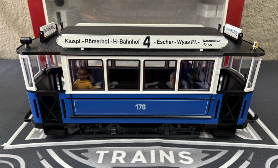 LGB 20202 2035 Trolley Street Cars Set Blue G Scale Tested LN/Box