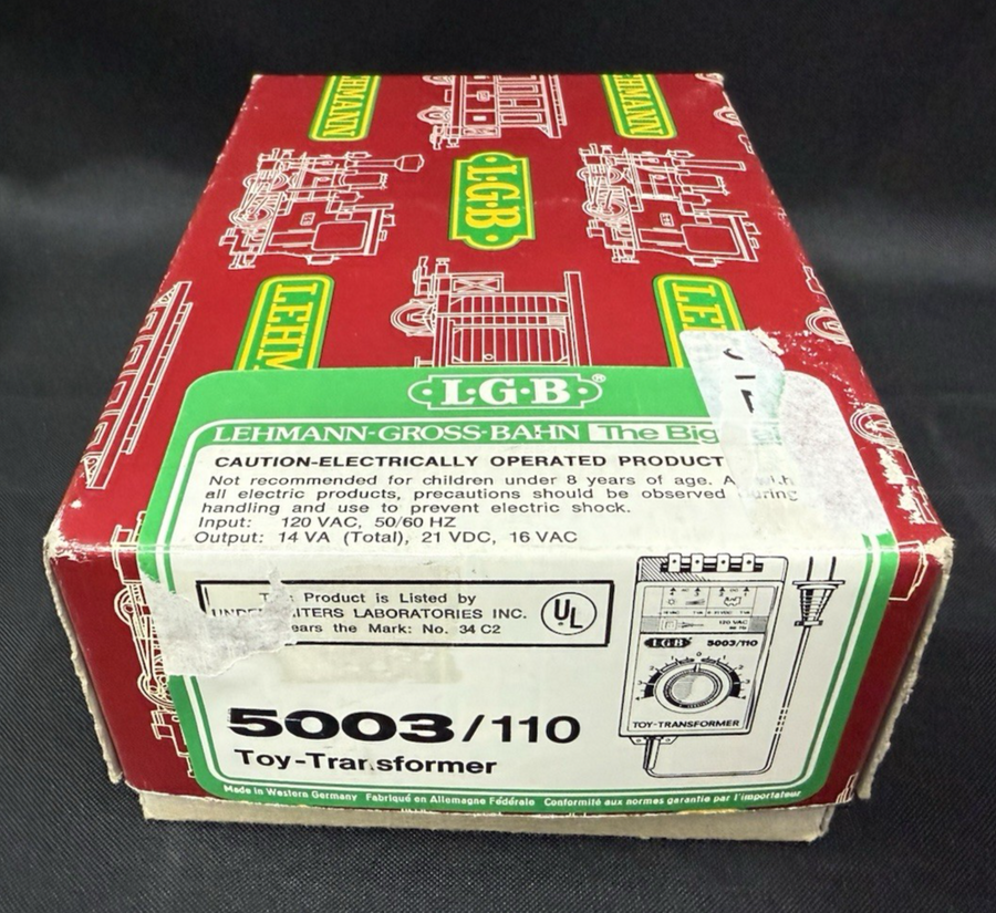 LGB Train Transformer 5003/110 G scale New in Box Tested with Track Leads