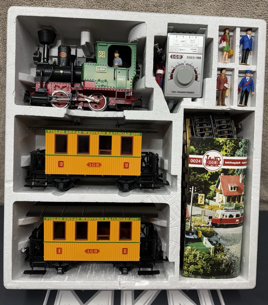 LGB 20537 FIELDS GREAT WESTERN RAILROAD 1987 STARTER SET BRAND NEW G SCALE RARE
