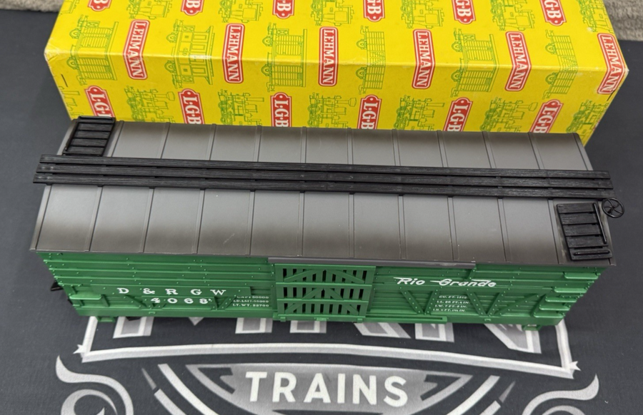 LGB 4068 DRGW Rio Grande Green Cattle Stock Car VG/Box Early Years G Scale