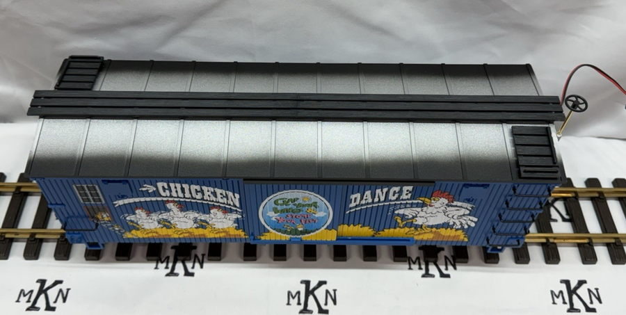 LGB 44671 Chicken Dance Boxcar with Sound Metal Wheels G Scale New Box/Sleeve