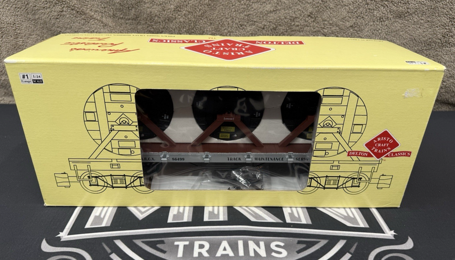 Aristo Craft ART- 86499 Flat Car with Cable Reel Load Brand New G Scale