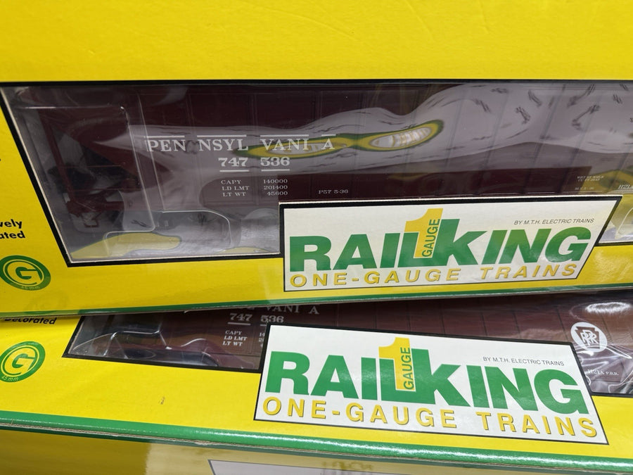 MTH RAILKING One Gauge Pennsy 4 Bay Hoppers 737536/737538 ALL 8 Box Lot G Scale