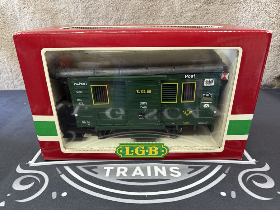 LGB 3019N Postal/Baggage Car w/Metal Wheels & Lights Tested G Scale EX/Box