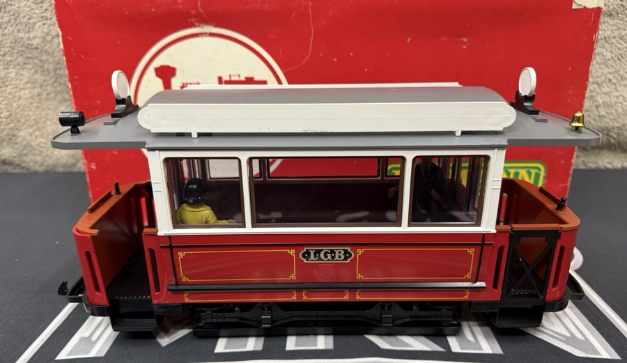 LGB 3600 G Scale Trolley Unpowered Trailer Car Excellent with box and stickers