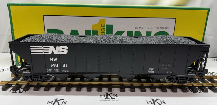RAILKING One 1 Gauge Norfolk Southern 4 Bay Hoppers 6 Total Box Lot New G Scale