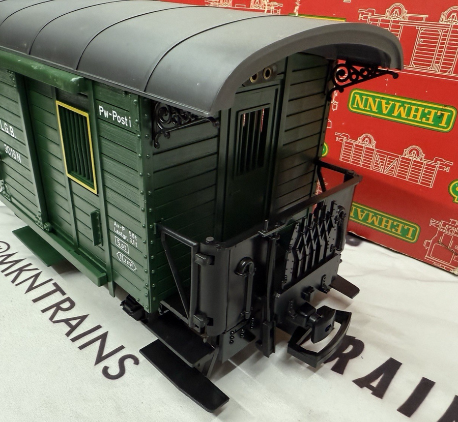 LGB 3019N Postal/Baggage Car w/Metal Wheels & Lights Tested G Scale EX/Box